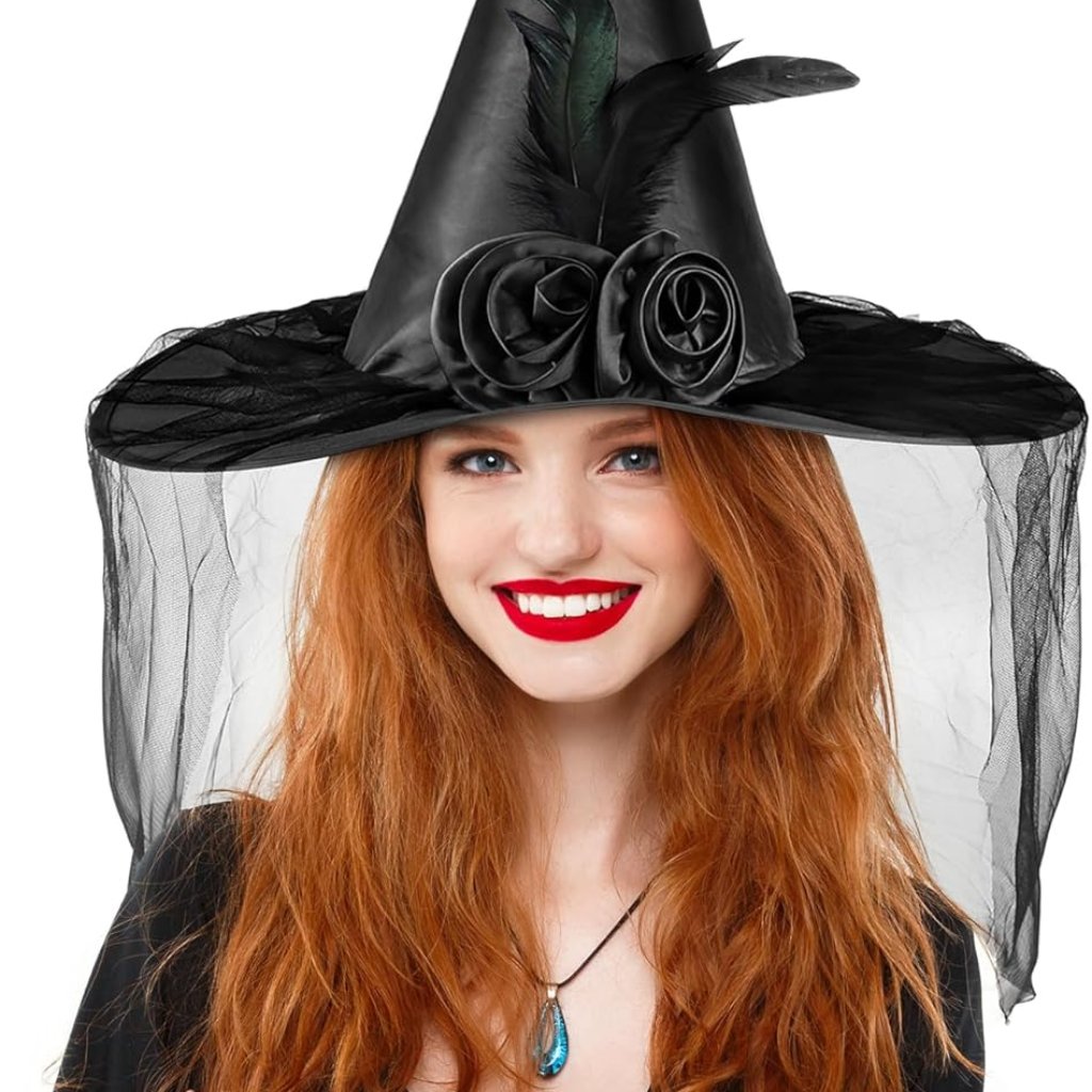 Halloween Women Witch Hat Witches Hats For Women Adult Wicked One Side Veils Hal